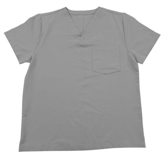 Mandala Scrub Top Womens Medium Light Gray Short Sleeve V-Neck Work Uniform - Picture 1 of 11